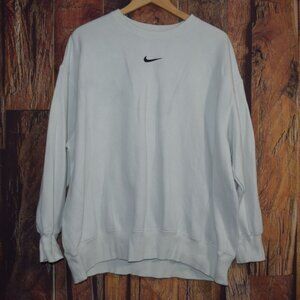 NIKE Women's Sz XL Crew Neck White Sweatshirt Fleece Shirt